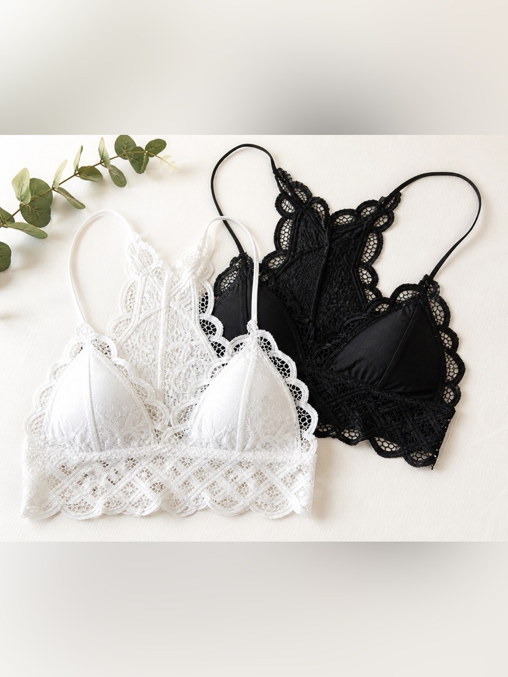 Lace Bralette Bundle (Black + White) 🤍🖤